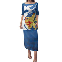 Personalized Scotland Family Matching Puletasi and Hawaiian Shirt Lion Rampant Flag Style
