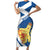 Personalized Scotland Family Matching Short Sleeve Bodycon Dress and Hawaiian Shirt Lion Rampant Flag Style