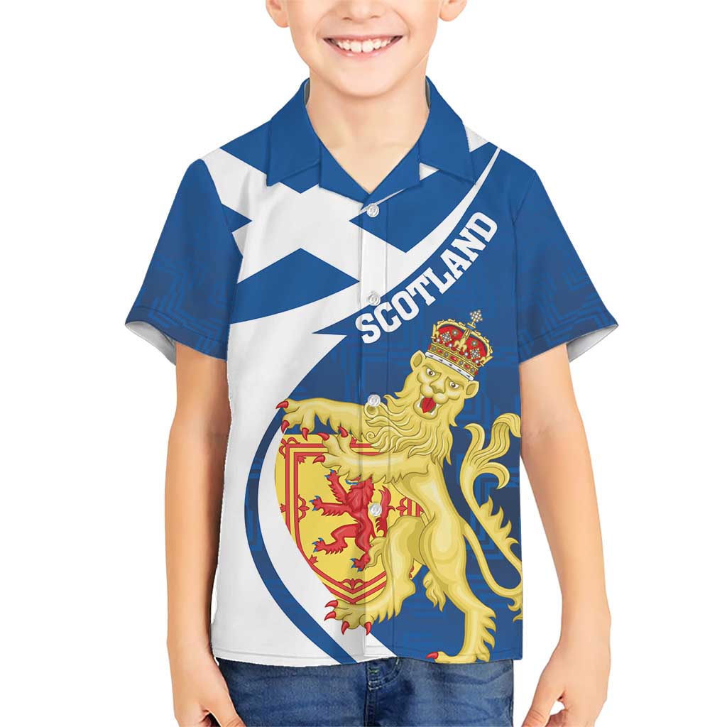 Personalized Scotland Family Matching Short Sleeve Bodycon Dress and Hawaiian Shirt Lion Rampant Flag Style