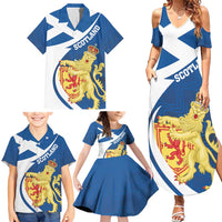 Personalized Scotland Family Matching Summer Maxi Dress and Hawaiian Shirt Lion Rampant Flag Style