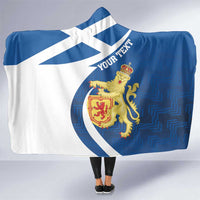 Personalized Scotland Hooded Blanket Lion Rampant Flag Style