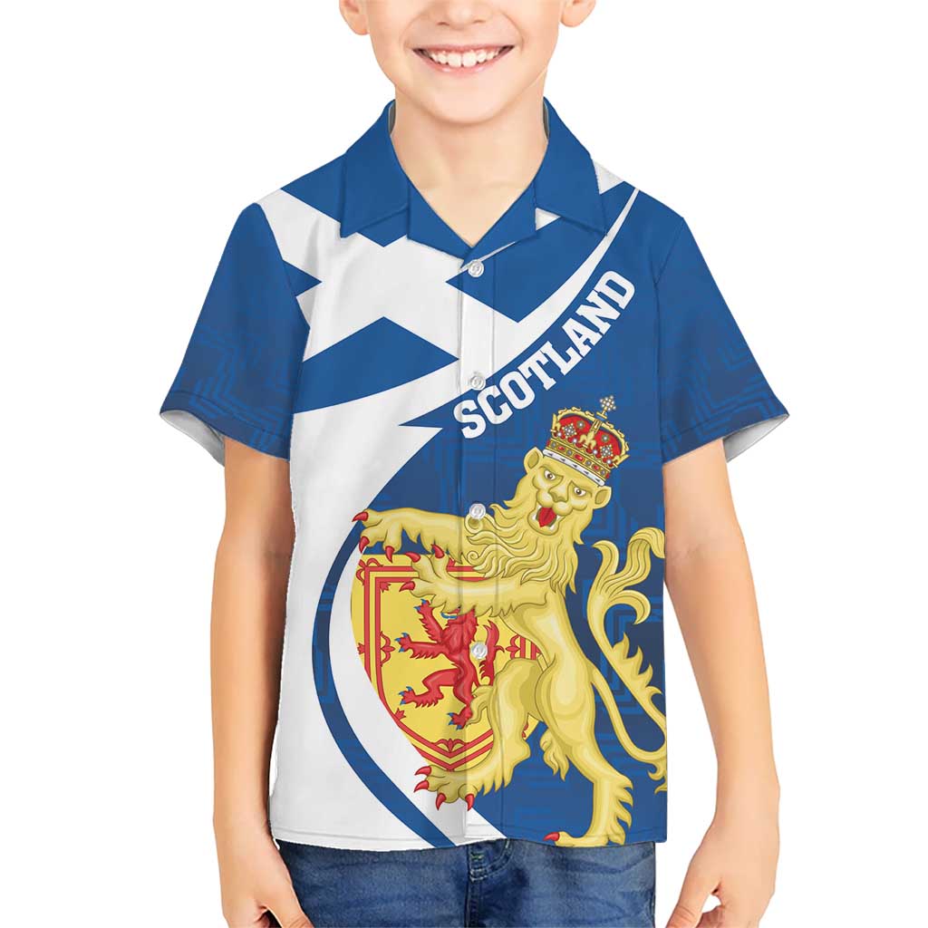 Personalized Scotland Kid Hawaiian Shirt Lion Rampant Flag Style