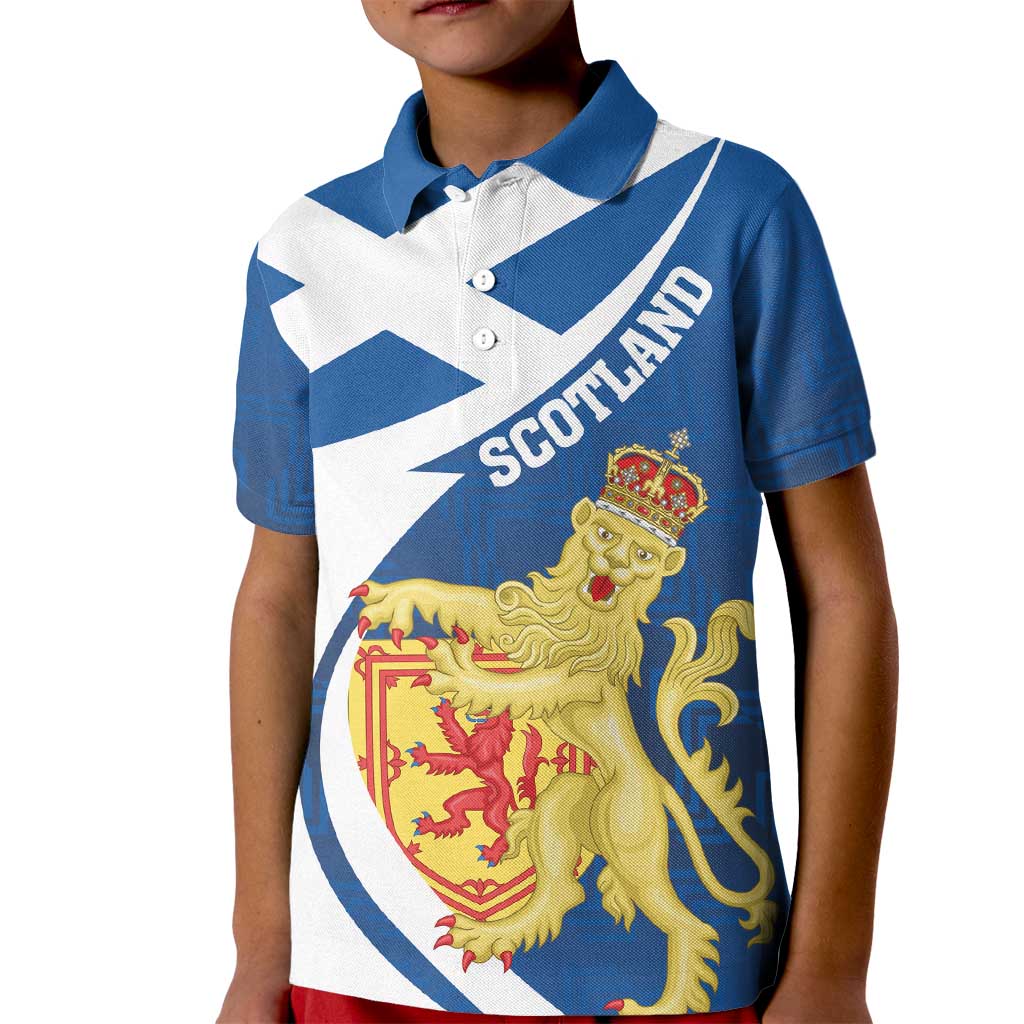 Personalized Scotland Kid Polo Shirt Lion Rampant Flag Style