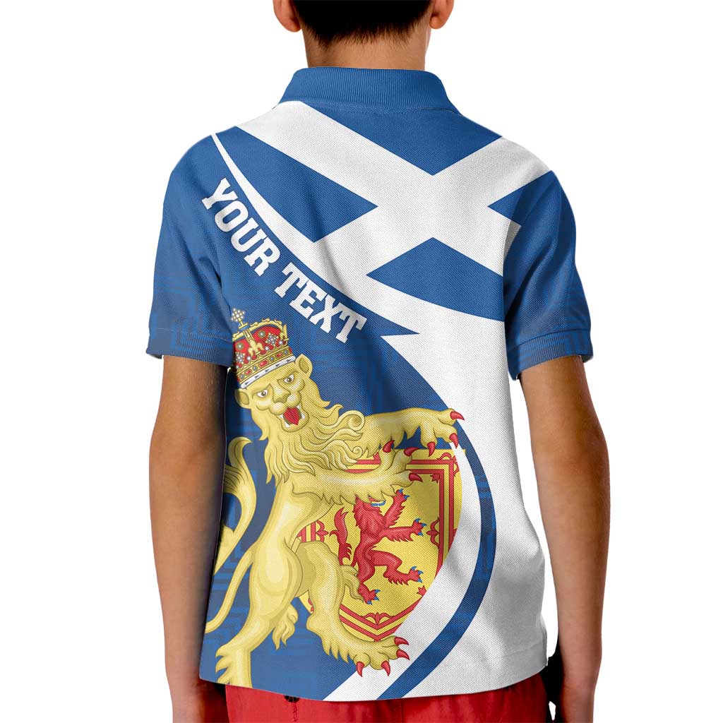 Personalized Scotland Kid Polo Shirt Lion Rampant Flag Style