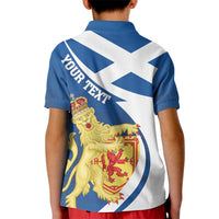 Personalized Scotland Kid Polo Shirt Lion Rampant Flag Style