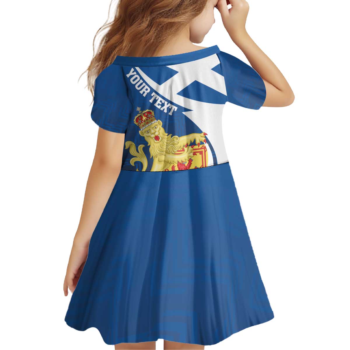 Personalized Scotland Kid Short Sleeve Dress Lion Rampant Flag Style