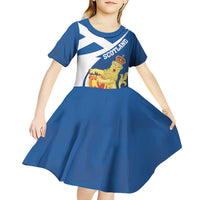 Personalized Scotland Kid Short Sleeve Dress Lion Rampant Flag Style
