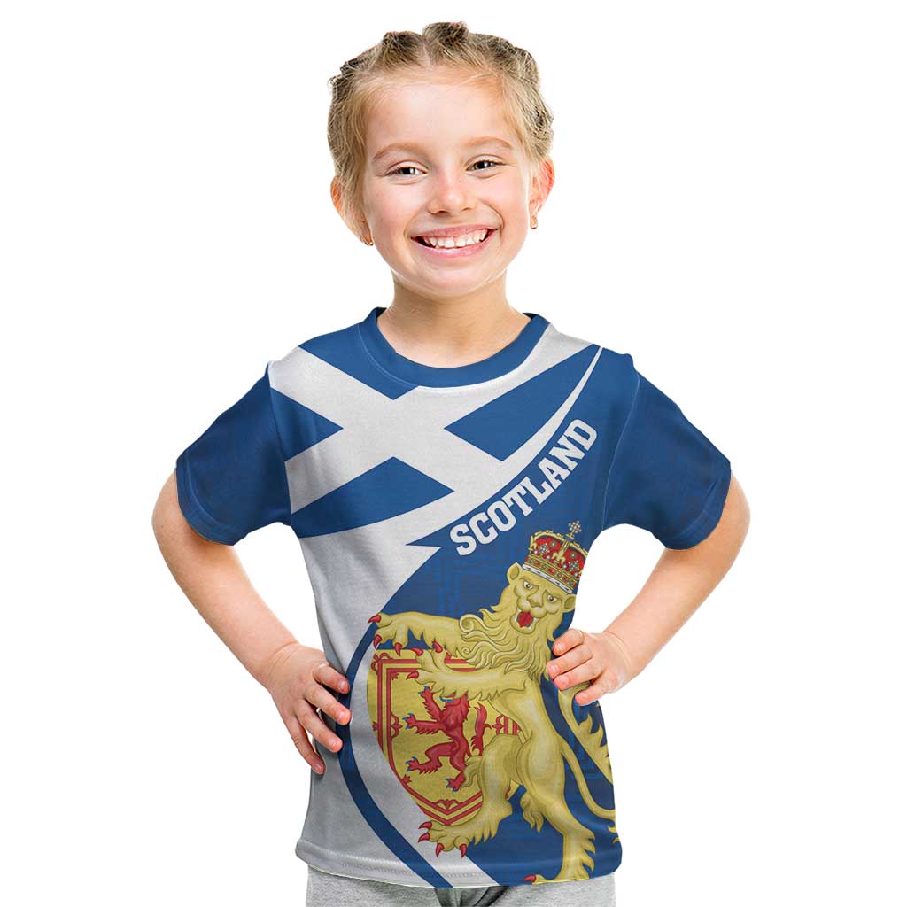 Personalized Scotland Kid T Shirt Lion Rampant Flag Style