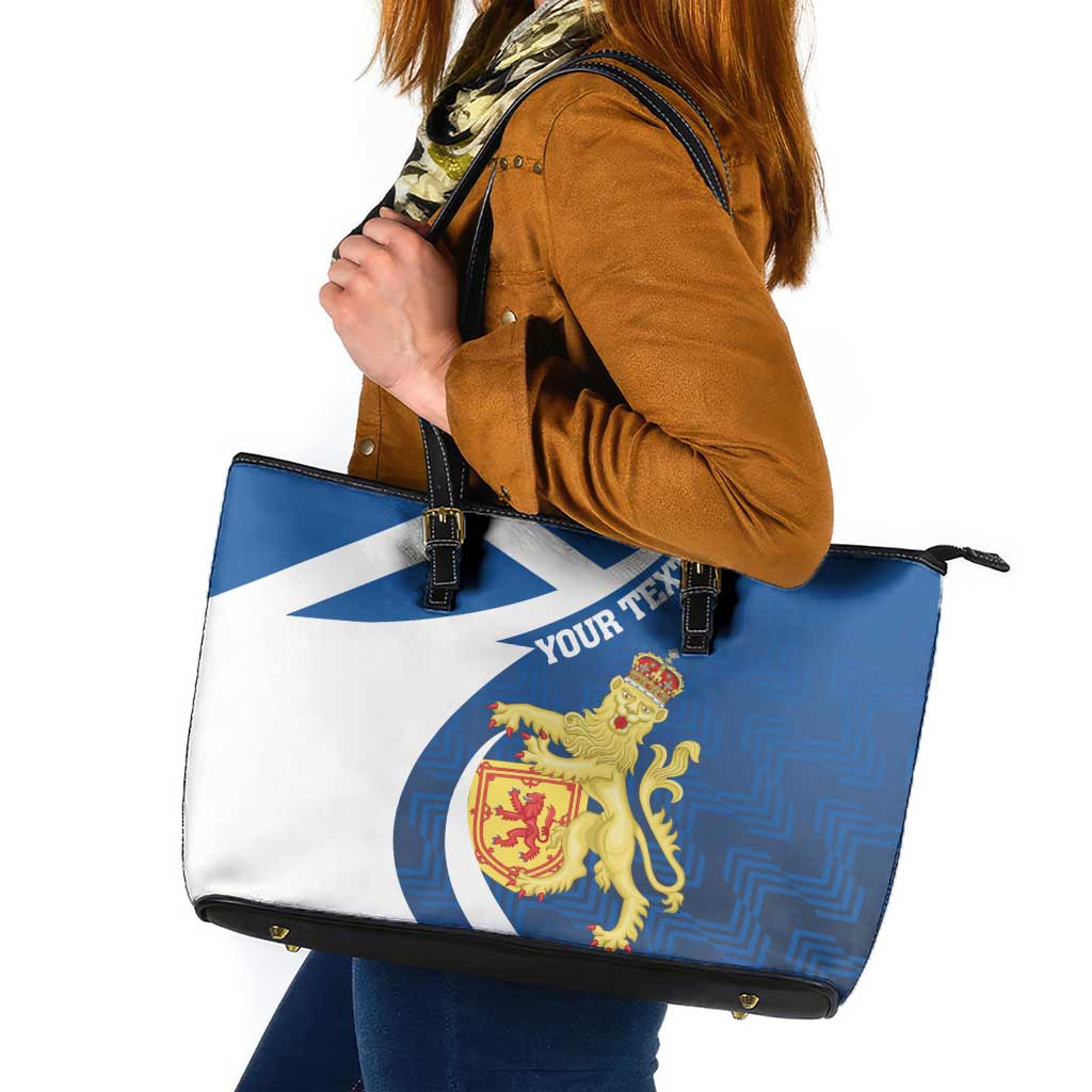 Personalized Scotland Leather Tote Bag Lion Rampant Flag Style