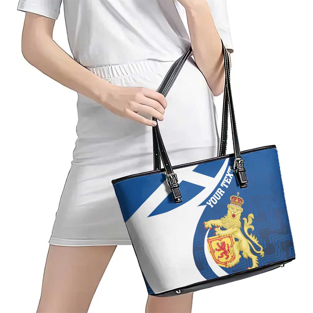 Personalized Scotland Leather Tote Bag Lion Rampant Flag Style