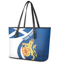 Personalized Scotland Leather Tote Bag Lion Rampant Flag Style