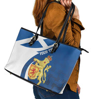 Personalized Scotland Leather Tote Bag Lion Rampant Flag Style