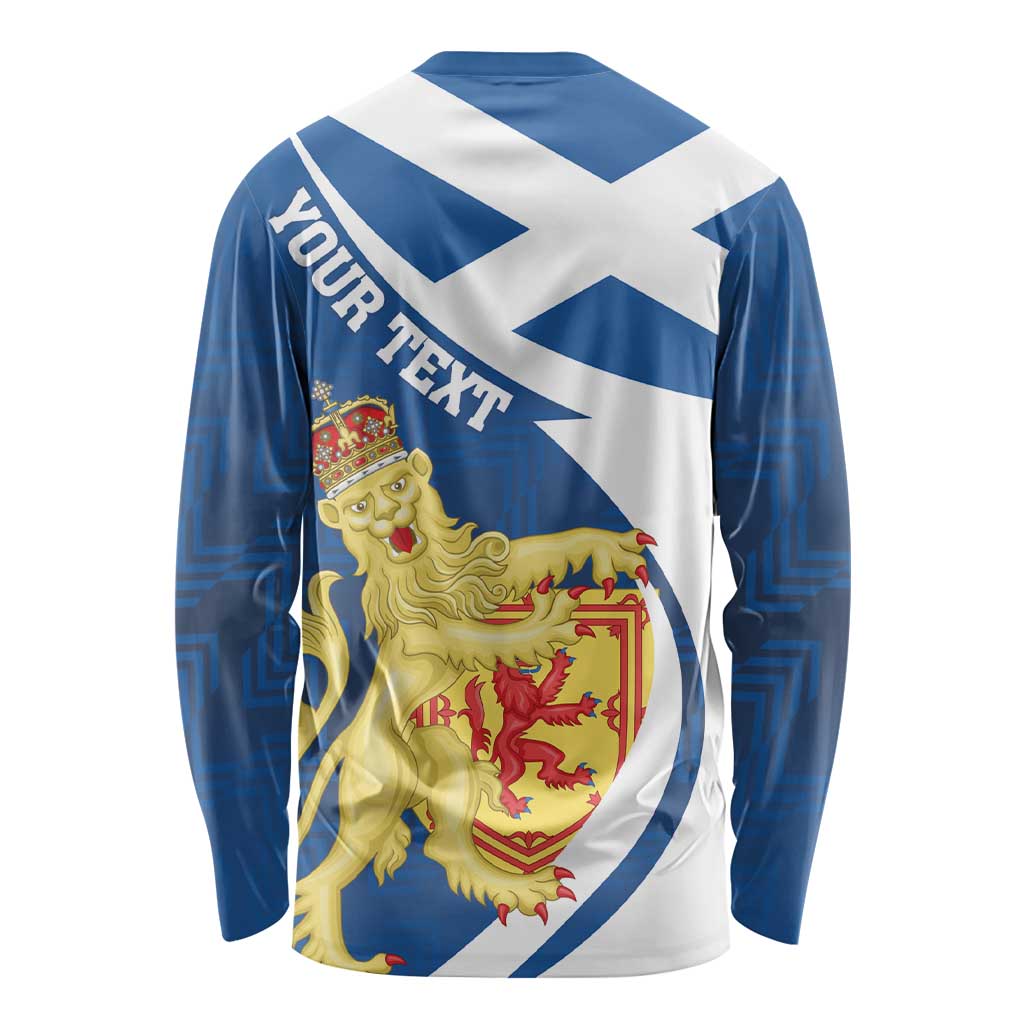 Personalized Scotland Long Sleeve Shirt Lion Rampant Flag Style