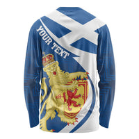 Personalized Scotland Long Sleeve Shirt Lion Rampant Flag Style