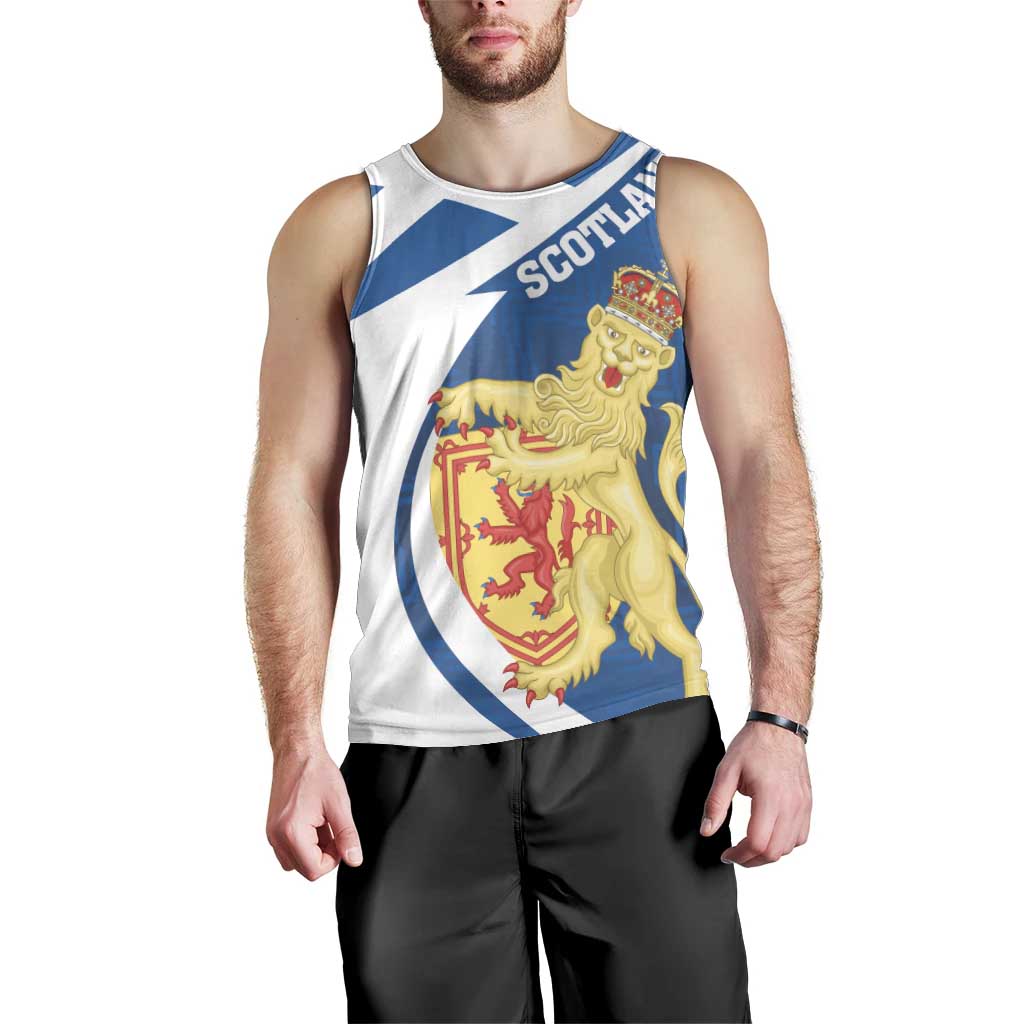 Personalized Scotland Men Tank Top Lion Rampant Flag Style