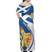 Personalized Scotland Off Shoulder Maxi Dress Lion Rampant Flag Style