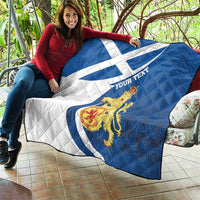 Personalized Scotland Quilt Lion Rampant Flag Style