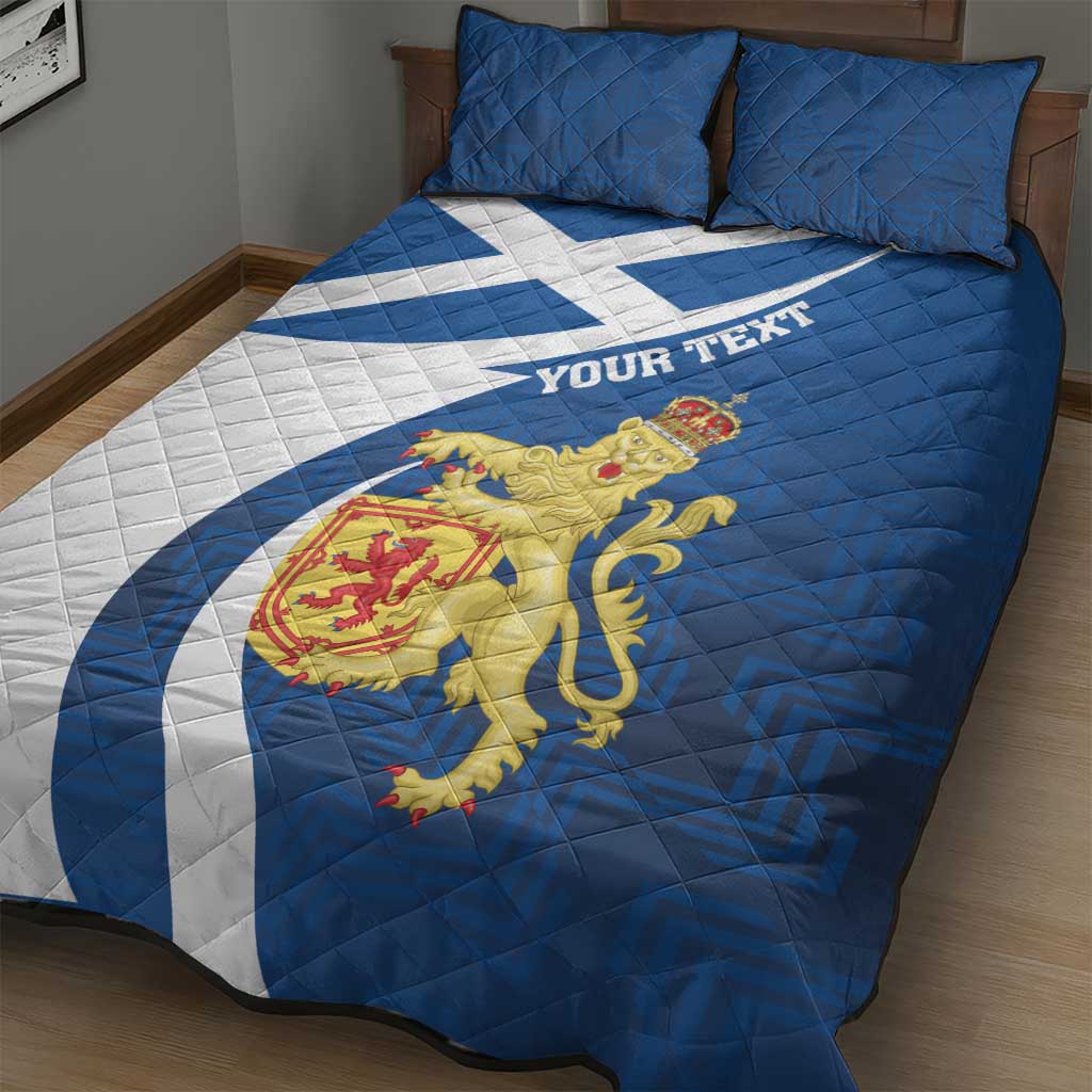 Personalized Scotland Quilt Bed Set Lion Rampant Flag Style