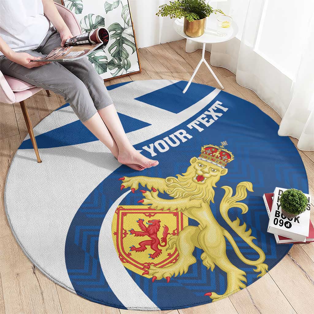 Personalized Scotland Round Carpet Lion Rampant Flag Style