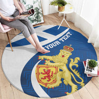 Personalized Scotland Round Carpet Lion Rampant Flag Style