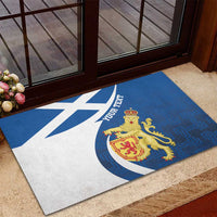 Personalized Scotland Rubber Doormat Lion Rampant Flag Style