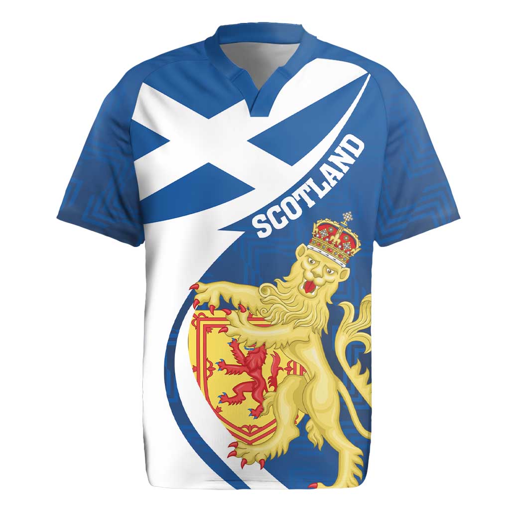 Personalized Scotland Rugby Jersey Lion Rampant Flag Style