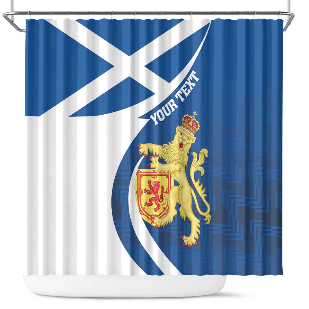 Personalized Scotland Shower Curtain Lion Rampant Flag Style