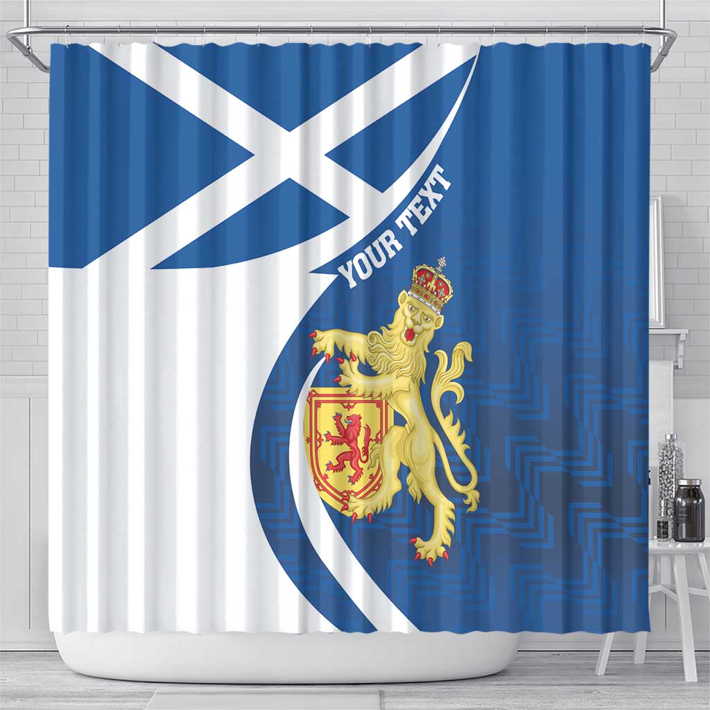Personalized Scotland Shower Curtain Lion Rampant Flag Style