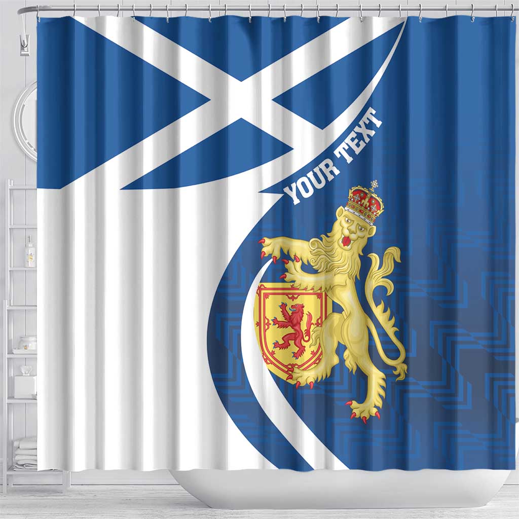 Personalized Scotland Shower Curtain Lion Rampant Flag Style
