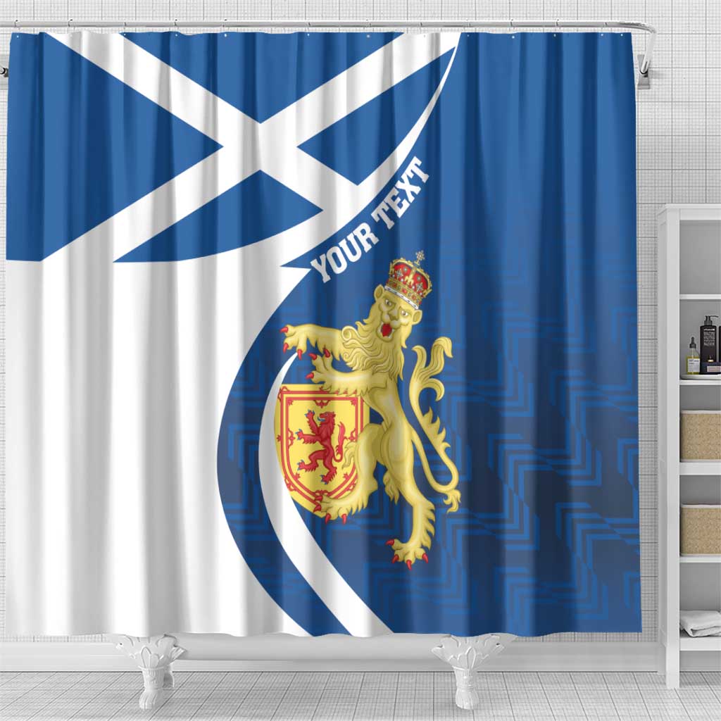 Personalized Scotland Shower Curtain Lion Rampant Flag Style