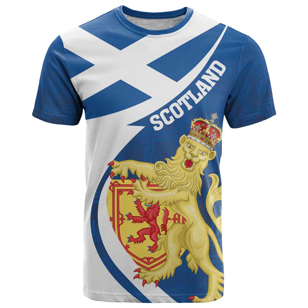 Personalized Scotland T Shirt Lion Rampant Flag Style