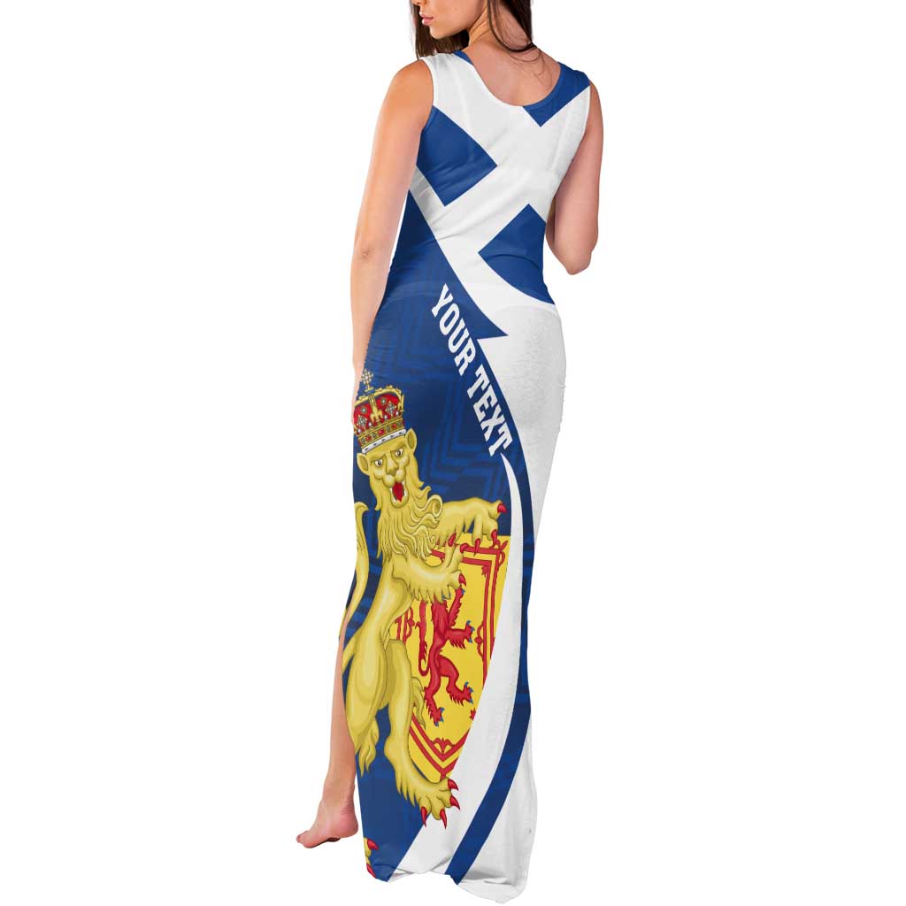 Personalized Scotland Tank Maxi Dress Lion Rampant Flag Style