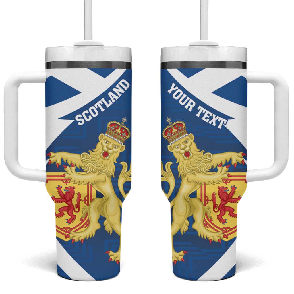 Personalized Scotland Tumbler With Handle Lion Rampant Flag Style