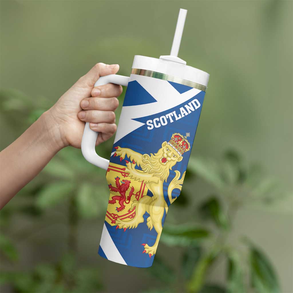Personalized Scotland Tumbler With Handle Lion Rampant Flag Style