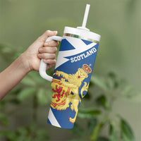 Personalized Scotland Tumbler With Handle Lion Rampant Flag Style
