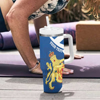 Personalized Scotland Tumbler With Handle Lion Rampant Flag Style