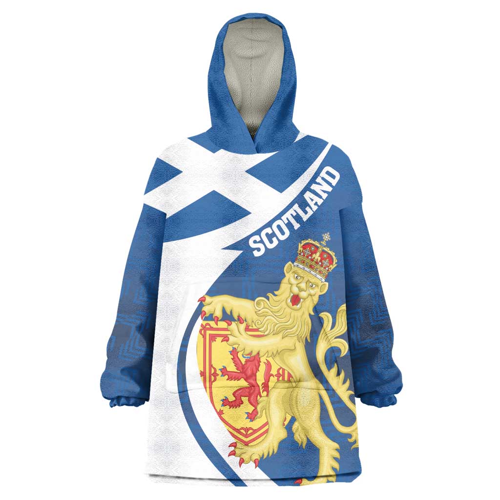 Personalized Scotland Wearable Blanket Hoodie Lion Rampant Flag Style