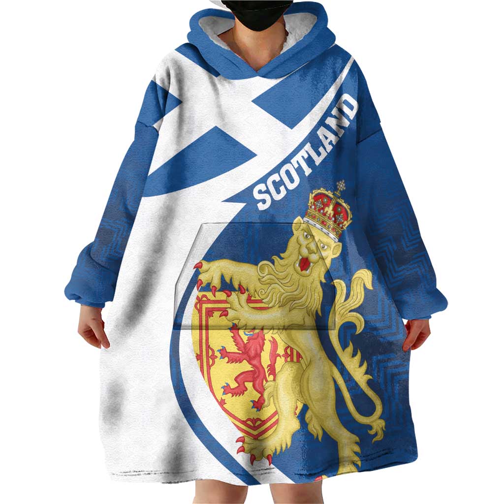 Personalized Scotland Wearable Blanket Hoodie Lion Rampant Flag Style