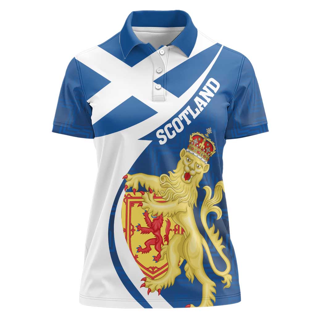 Personalized Scotland Women Polo Shirt Lion Rampant Flag Style
