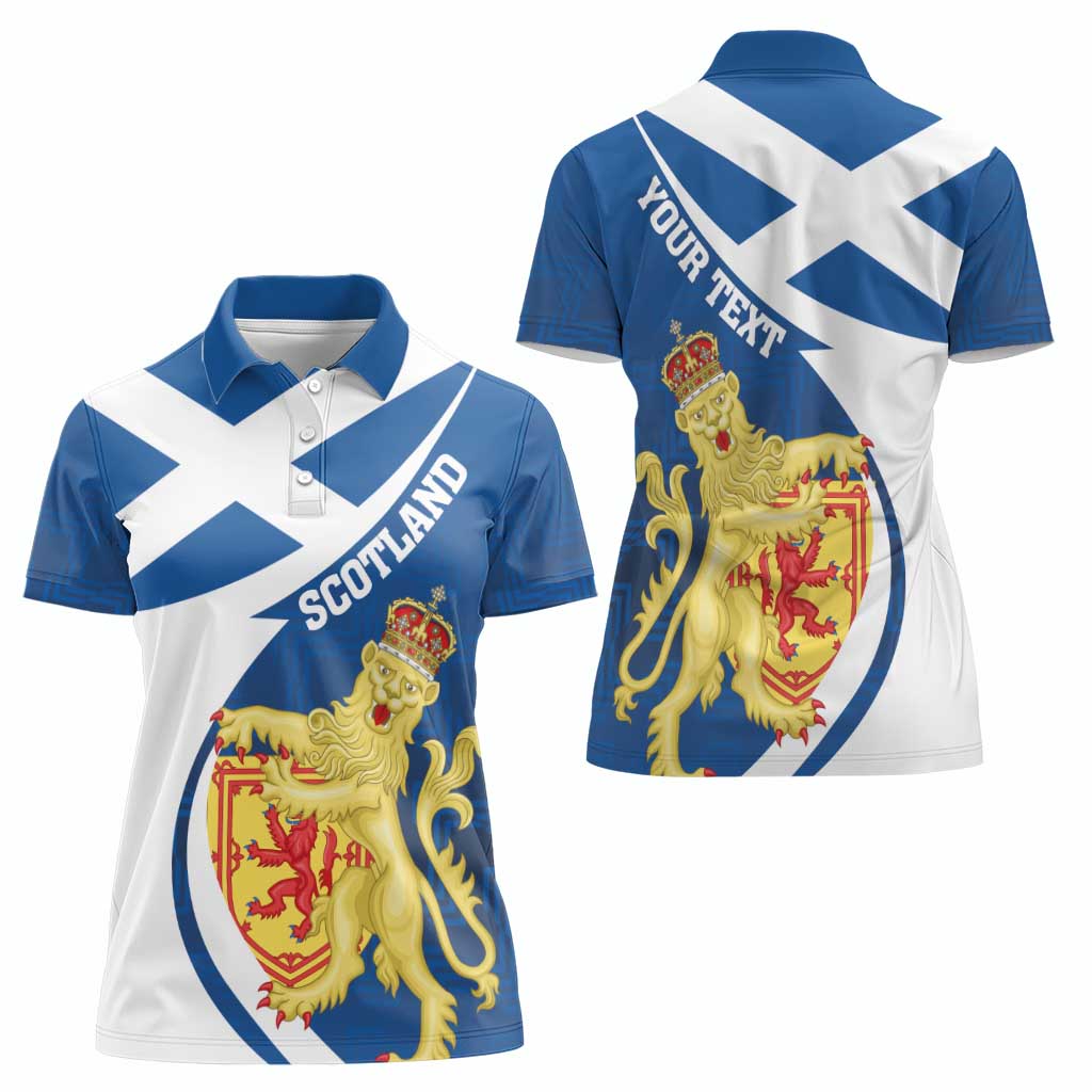 Personalized Scotland Women Polo Shirt Lion Rampant Flag Style