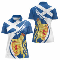 Personalized Scotland Women Polo Shirt Lion Rampant Flag Style
