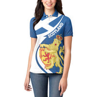Personalized Scotland Women Polo Shirt Lion Rampant Flag Style