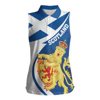 Personalized Scotland Women Sleeveless Polo Shirt Lion Rampant Flag Style