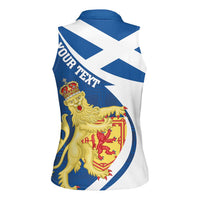 Personalized Scotland Women Sleeveless Polo Shirt Lion Rampant Flag Style