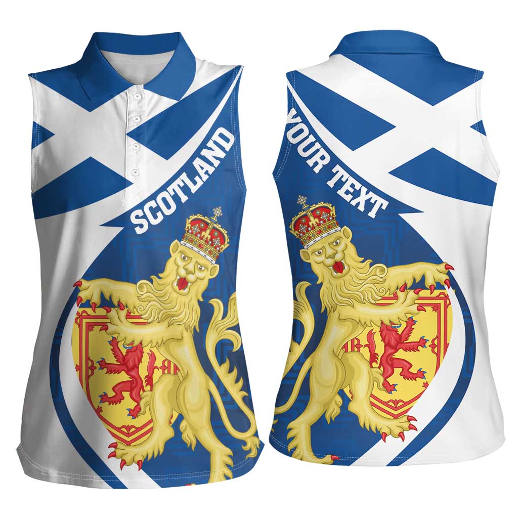 Personalized Scotland Women Sleeveless Polo Shirt Lion Rampant Flag Style