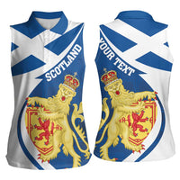 Personalized Scotland Women Sleeveless Polo Shirt Lion Rampant Flag Style