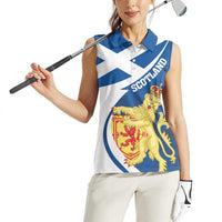 Personalized Scotland Women Sleeveless Polo Shirt Lion Rampant Flag Style