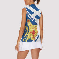 Personalized Scotland Women Sleeveless Polo Shirt Lion Rampant Flag Style