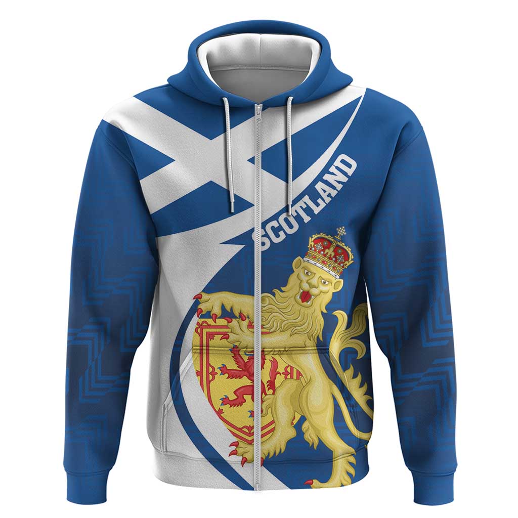 Personalized Scotland Zip Hoodie Lion Rampant Flag Style