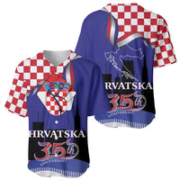 Croatia Independence Day Baseball Jersey Hrvatska Checkerboard 35th Anniversary